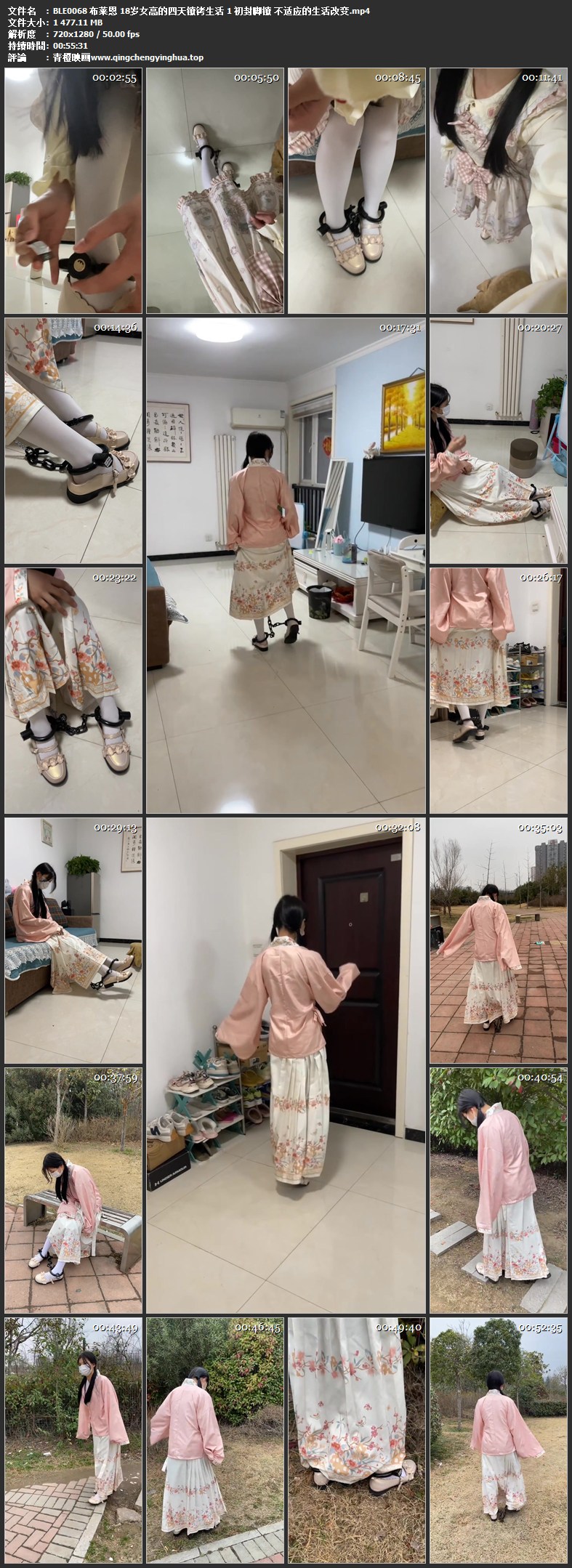 布莱恩 18岁女高的四天镣铐生活 1 初封脚镣 不适应的生活改变