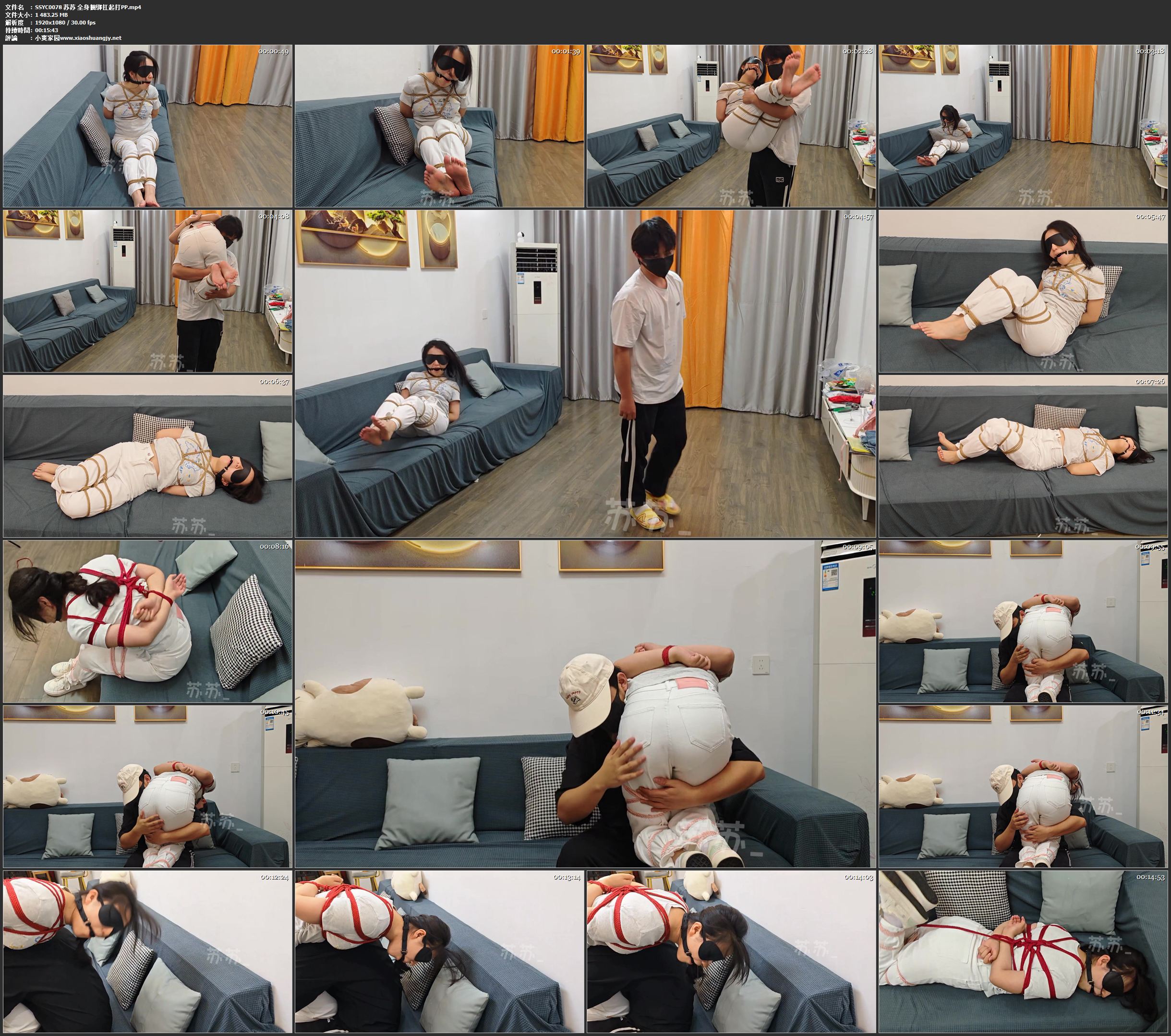 苏苏 全身捆绑扛起打PP